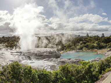 De bijzondere geisers van Rotorua in Nieuw-Zeeland.
