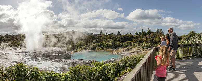 De bijzondere geisers van Rotorua in Nieuw-Zeeland.