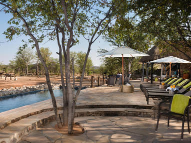 zwembad met uitzicht bij Ongava Tented Camp in Namibië